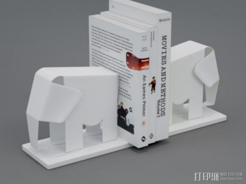 大象书架 3D打印模型渲染图