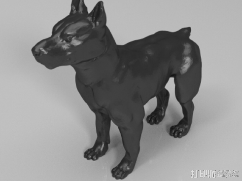 大狼狗 3D打印模型渲染图