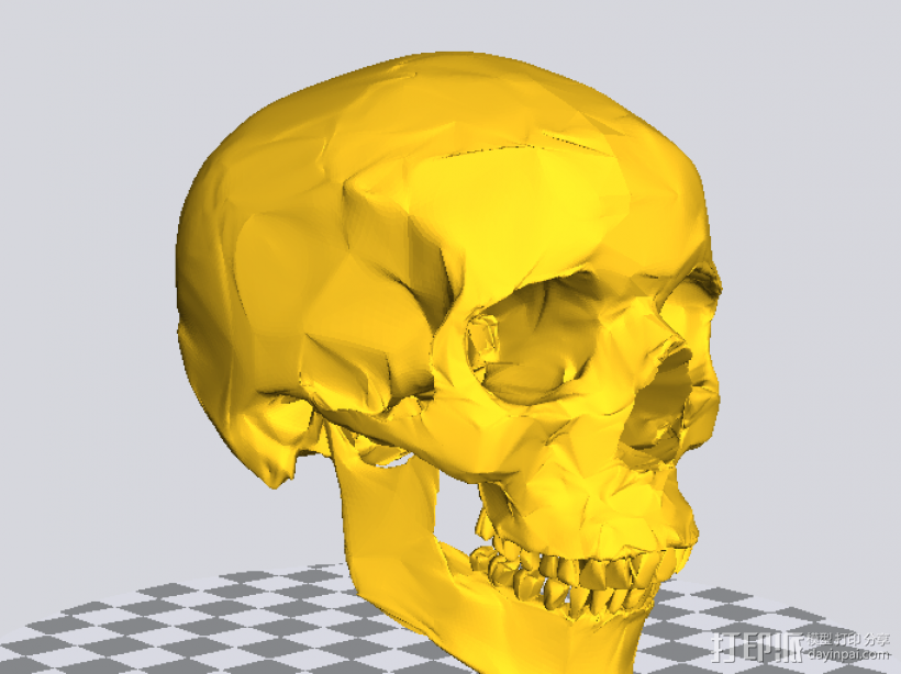 骷髏人頭 3D打印模型渲染圖