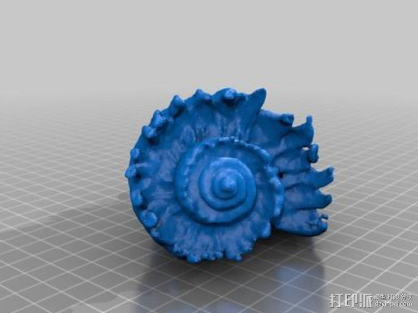 螺旋贝壳 3D打印模型渲染图