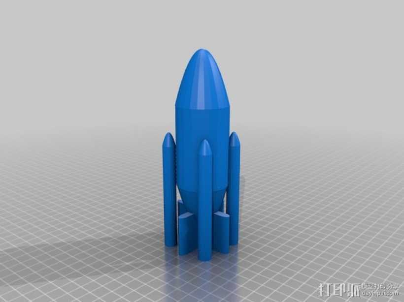 火箭 3D打印模型渲染图