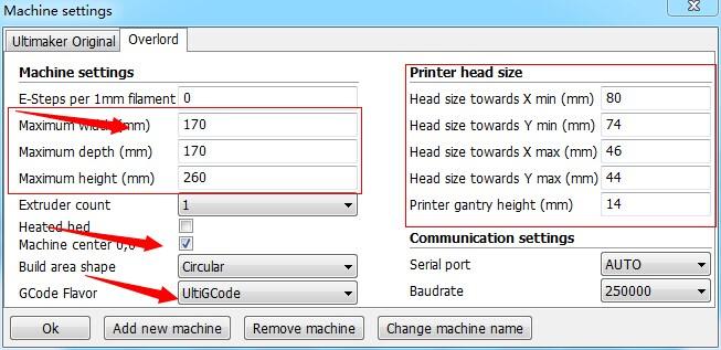 3D打印軟件Cura中Machine setting各項(xiàng)參數(shù)設(shè)置教程