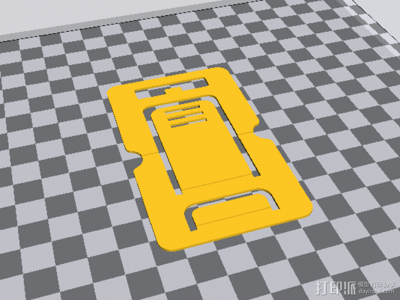 卡片手机支架简易个性 3D打印模型渲染图