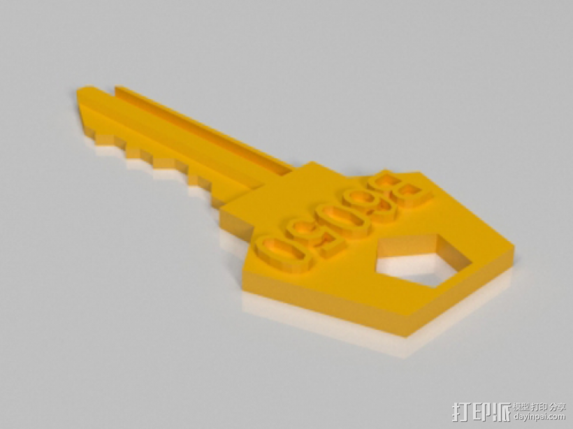 门钥匙 3D打印模型渲染图