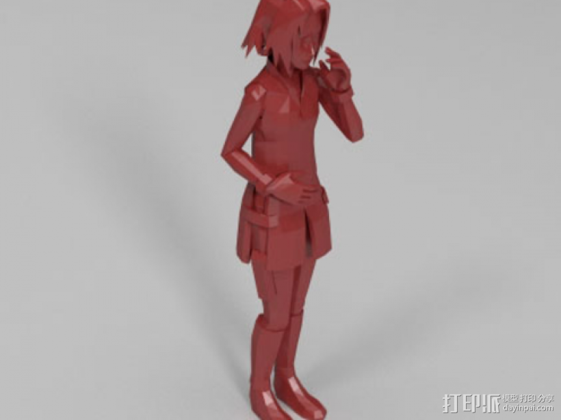 火影忍者--春野樱 3D打印模型渲染图