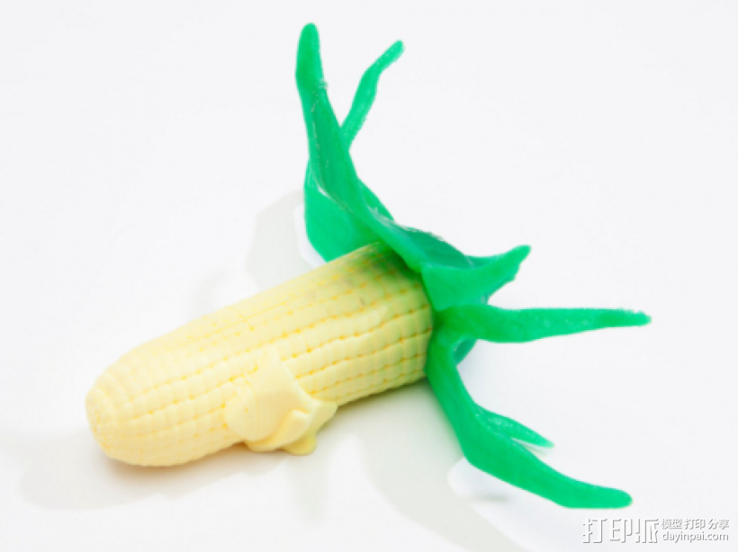 拨开的玉米 3D打印模型渲染图