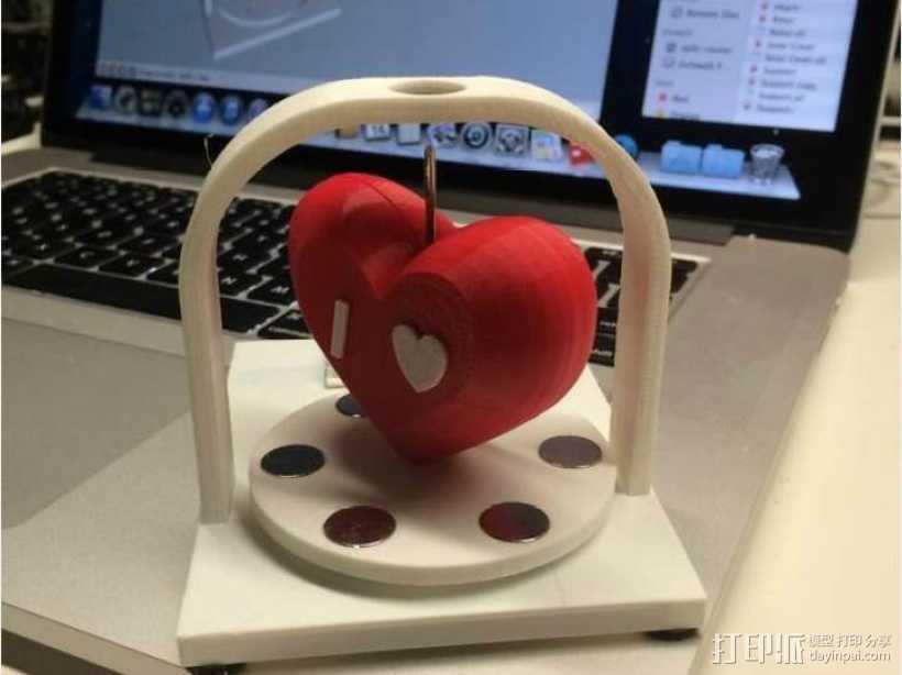 爱心展示台 3D打印模型渲染图