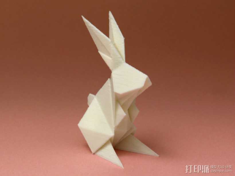 折纸兔子 3D打印模型渲染图