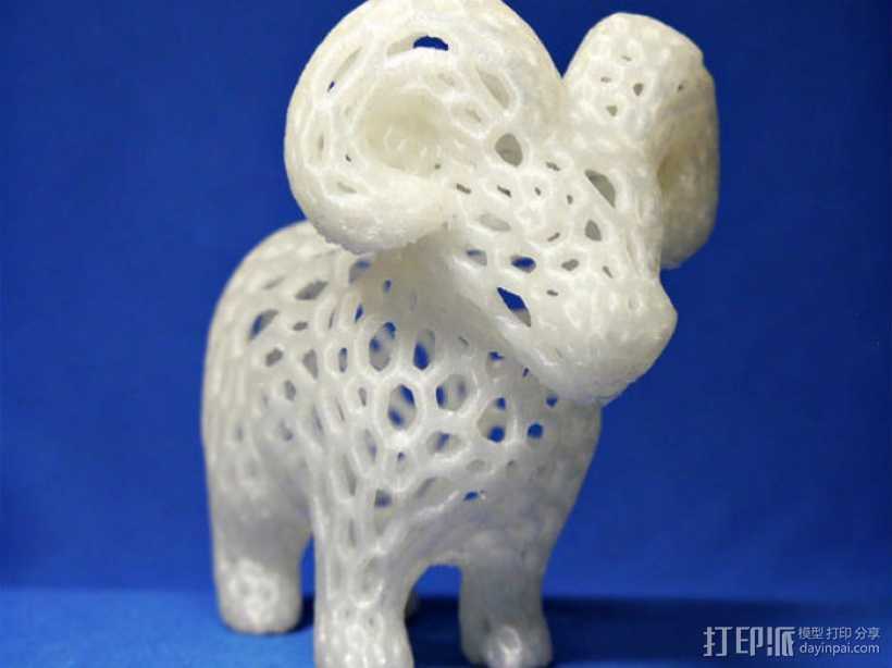 镂空山羊 3D打印模型渲染图