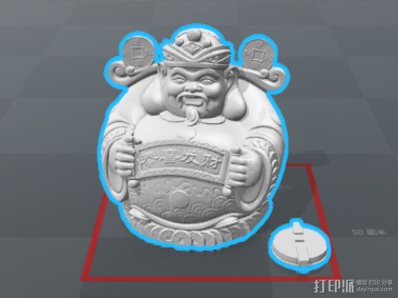 财神 3D打印模型渲染图