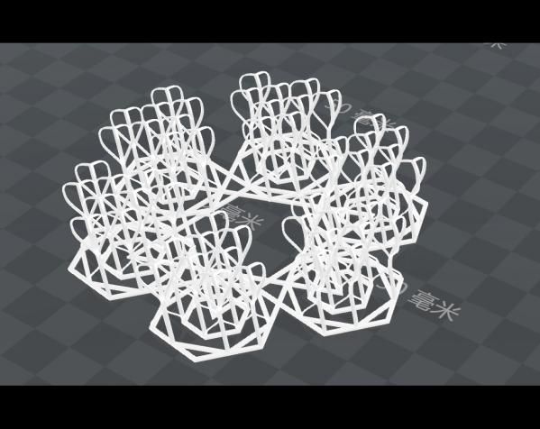 六角形的空间架子 3D打印模型渲染图
