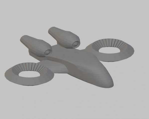 垂直起降飞机 3D打印模型渲染图
