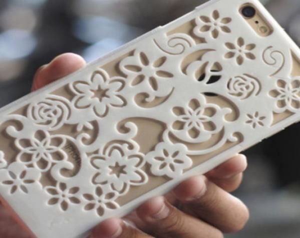   苹果5花纹手机壳 3D打印模型渲染图