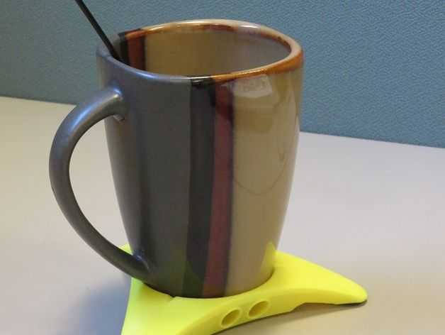三角形咖啡杯杯垫 3D打印模型渲染图