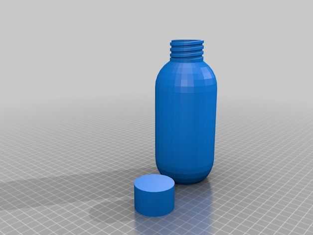 水瓶子与瓶盖 3D打印模型渲染图