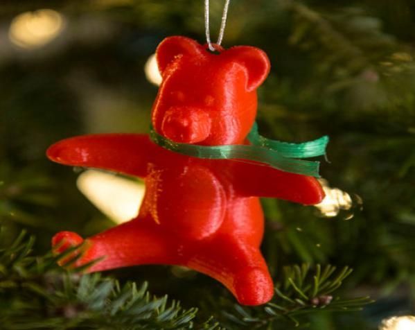 圣诞节小熊装饰物 3D打印模型渲染图