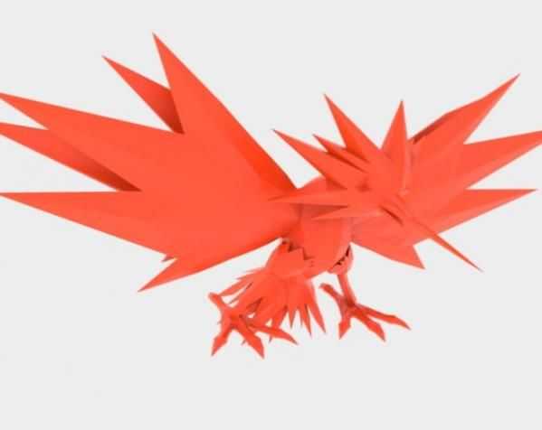 宠物小精灵--闪电鸟 3D打印模型渲染图