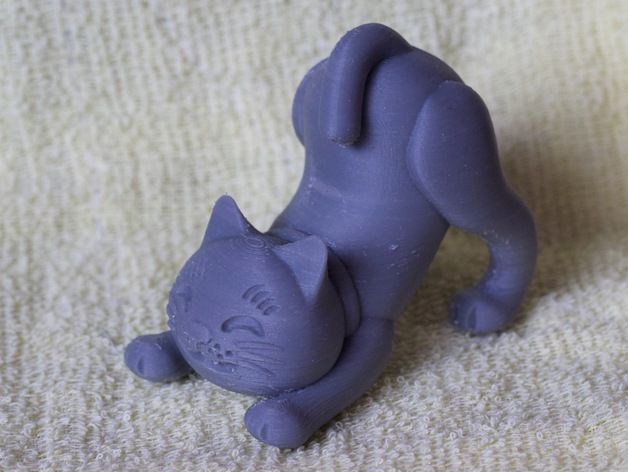 撅屁股的伸展猫 3D打印模型渲染图