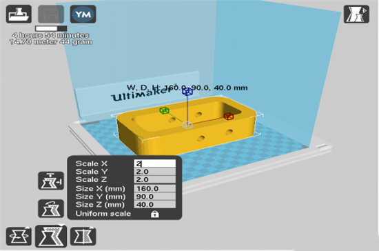 3D模型切片軟件Cura使用技巧：對(duì)3D模型進(jìn)行縮放