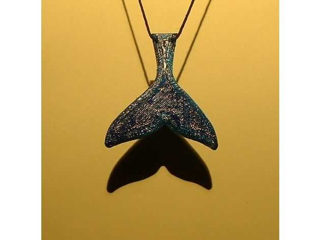 鲸鱼尾巴吊坠 3D打印模型渲染图