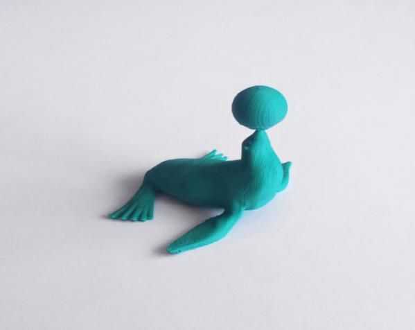玩球的小海豹 3D打印模型渲染图