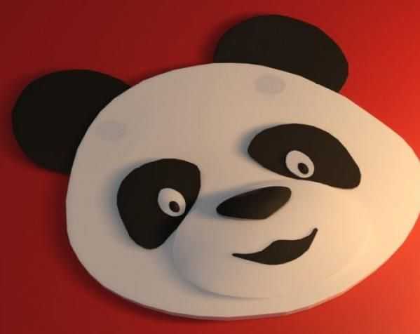 熊猫头像模型 3D打印模型渲染图