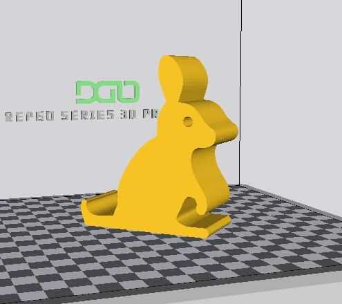 可爱的兔子手机架 3D打印模型渲染图