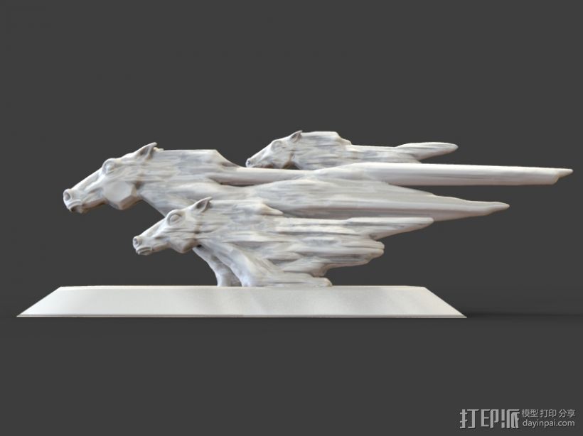 ZB精雕 马 马头 疾风 雕塑  3D打印模型渲染图