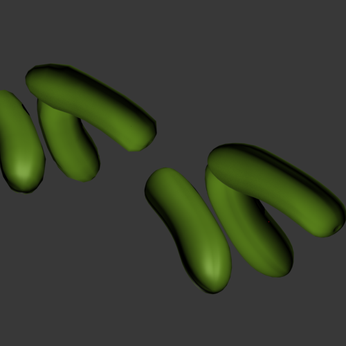 黄瓜很嫩的一些小黄瓜 3D打印模型渲染图