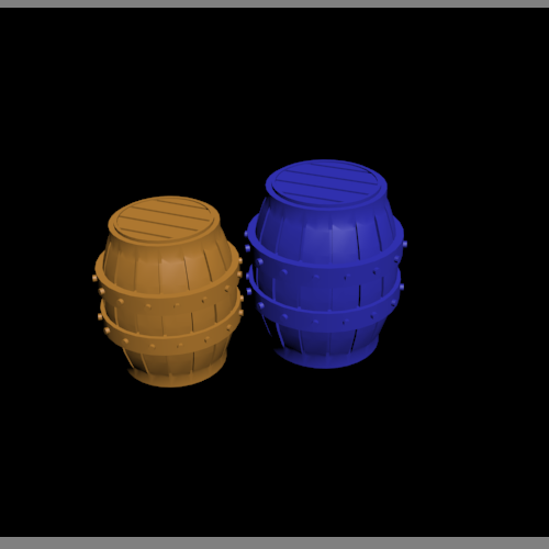 有两个木桶呢 3D打印模型渲染图