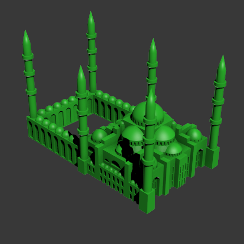 欧式城堡建筑 3D打印模型渲染图