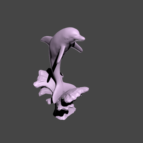 海豚湾恋人摆件 3D打印模型渲染图