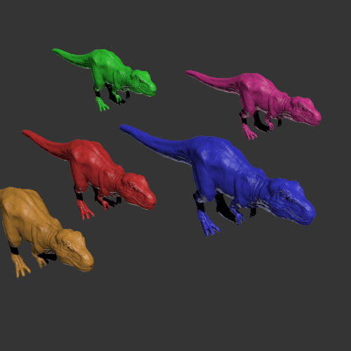 恐龙家族模型 3D打印模型渲染图