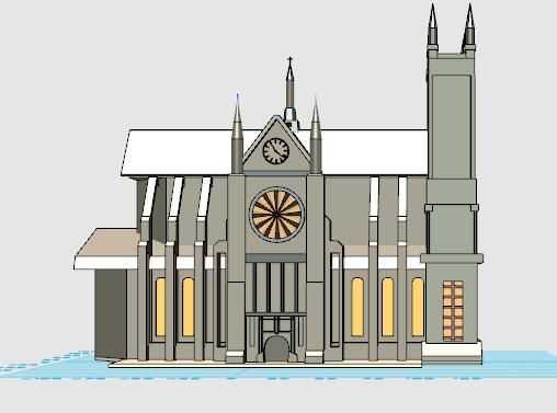 中世纪教廷模型 3D打印模型渲染图