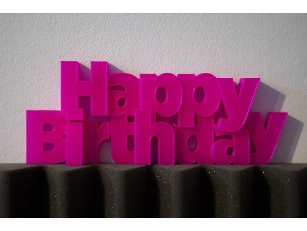 生日快乐文字模型 3D打印模型渲染图
