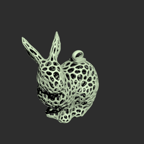 镂空兔子模型 3D打印模型渲染图