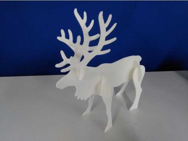 驯鹿3D拼图 3D打印模型渲染图