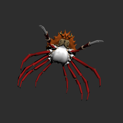 干瘪的螃蟹模型 3D打印模型渲染图