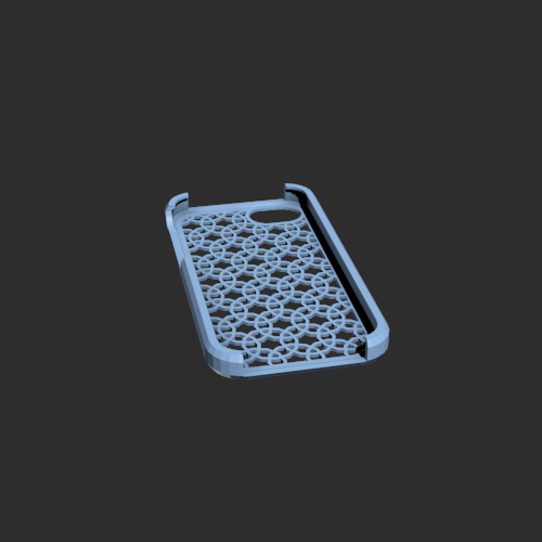 蓝色的iPh手机壳 3D打印模型渲染图