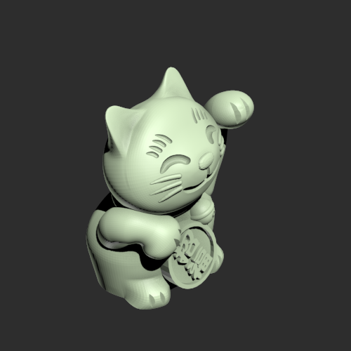 招财猫模型一只 3D打印模型渲染图