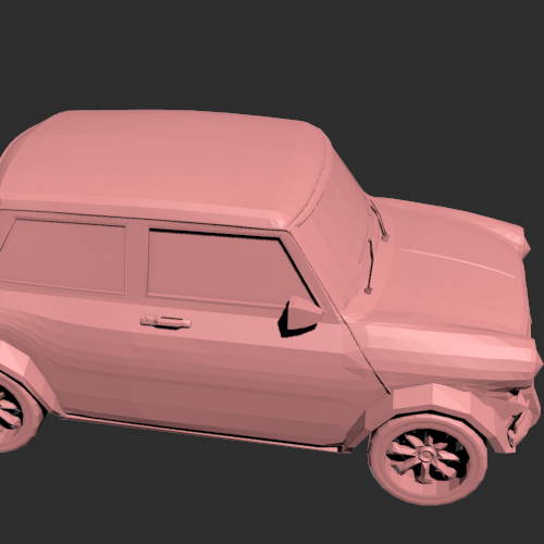 老爷车模型一个 3D打印模型渲染图