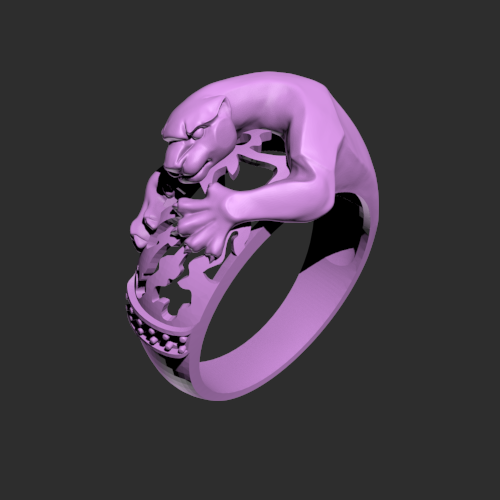 豹子戒指模型 3D打印模型渲染图