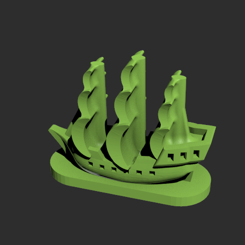 一只帆船模型 3D打印模型渲染图