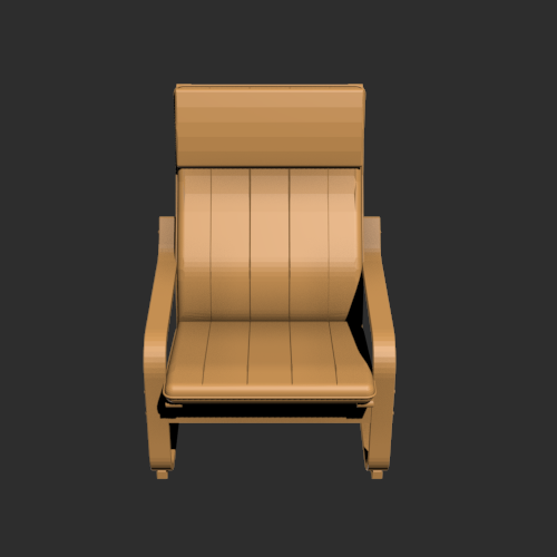 扶手椅模型一个 3D打印模型渲染图