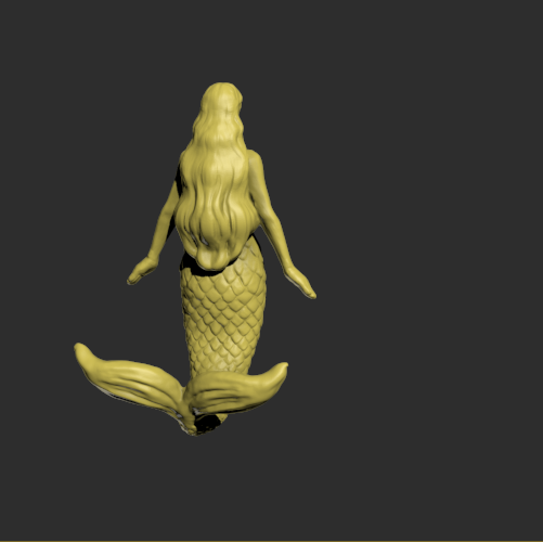 美人鱼模型一个 3D打印模型渲染图