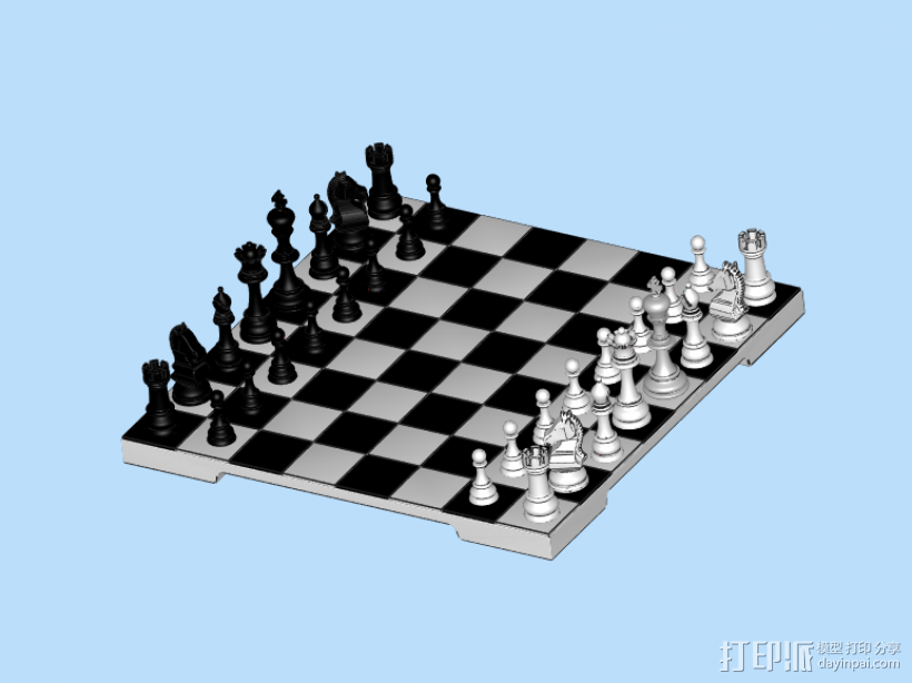 国际象棋模型 3D打印模型渲染图