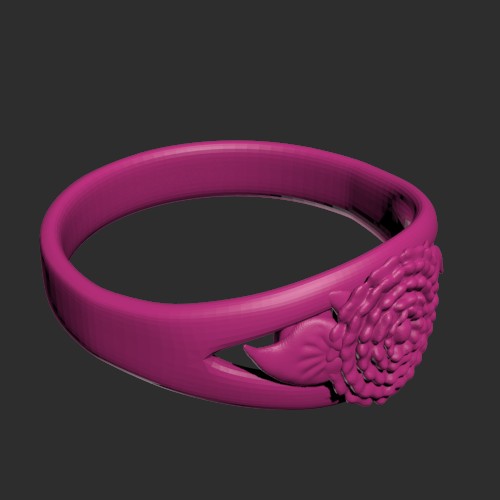 花的戒指模型 3D打印模型渲染图