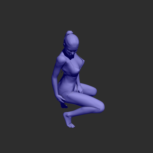 女模特模型一个 3D打印模型渲染图