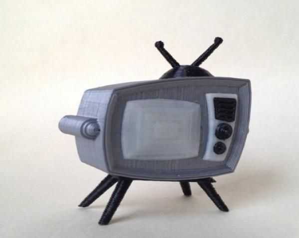 复古型电视机 3D打印模型渲染图