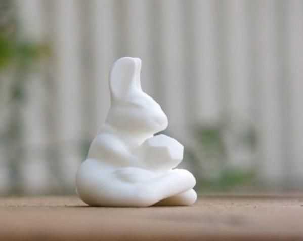 盘腿的小白兔模型 3D打印模型渲染图